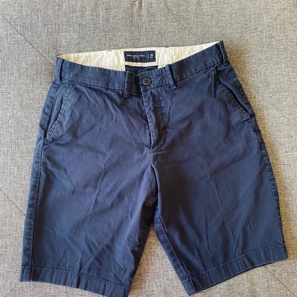 Abercrombie & Fitch Stretch Navy Blue Chino Shorts size 29 - Picture 1 of 3